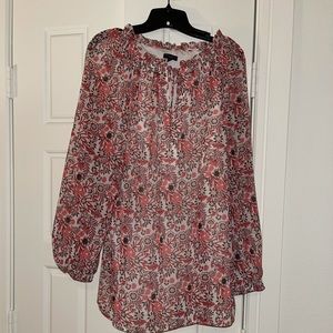 Talbots Rose/Ivory floral blouse 2X